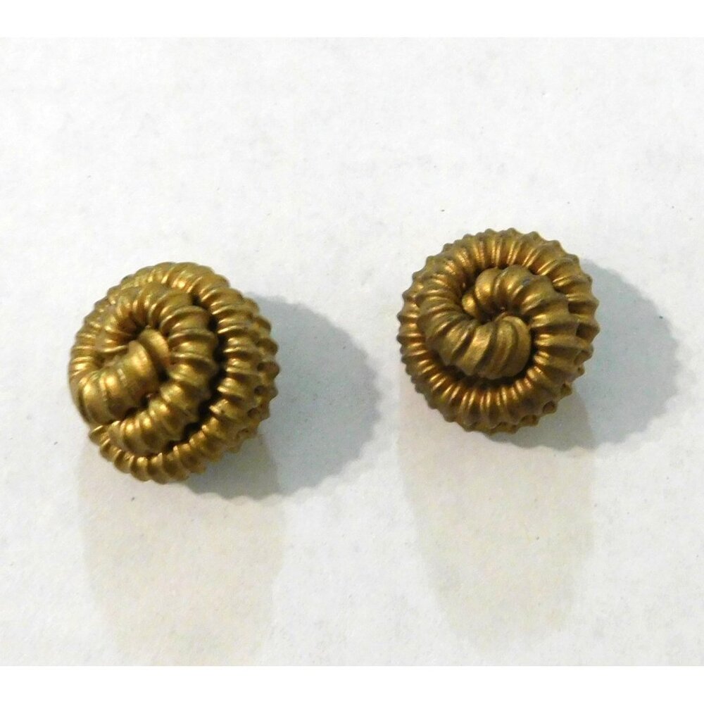 Vintage Gold-Tone Knotted Buttons Set of 2 Acrylic .5 Inch